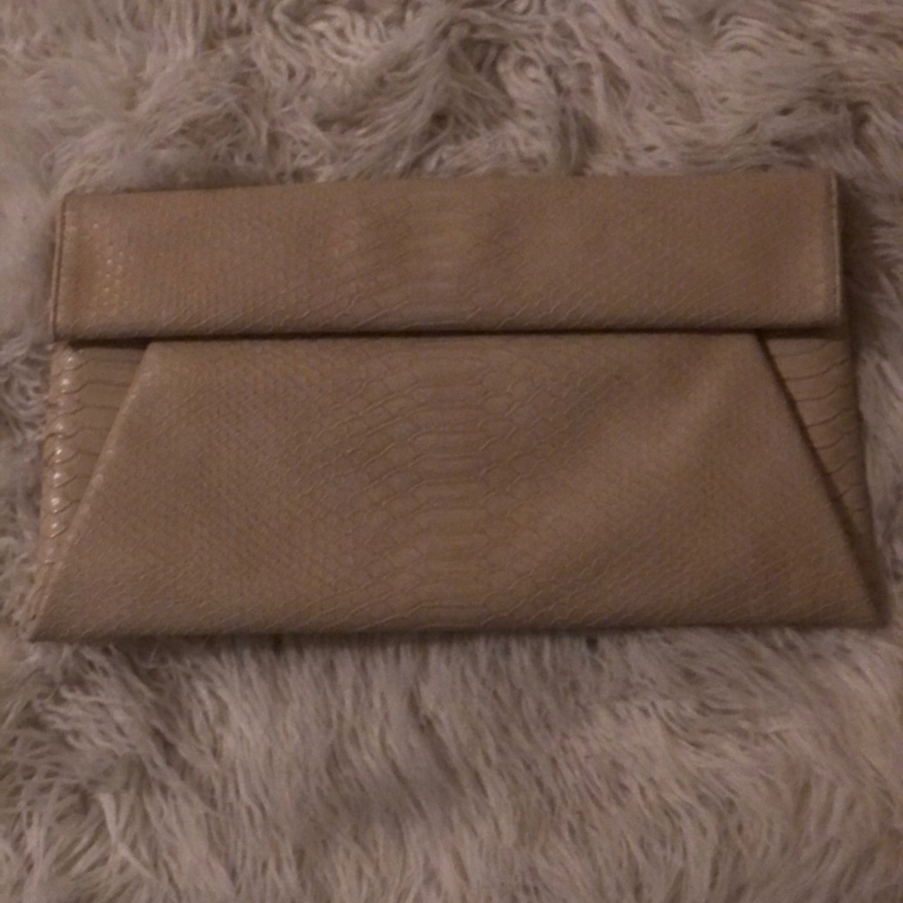 Snakeskin leather clutch